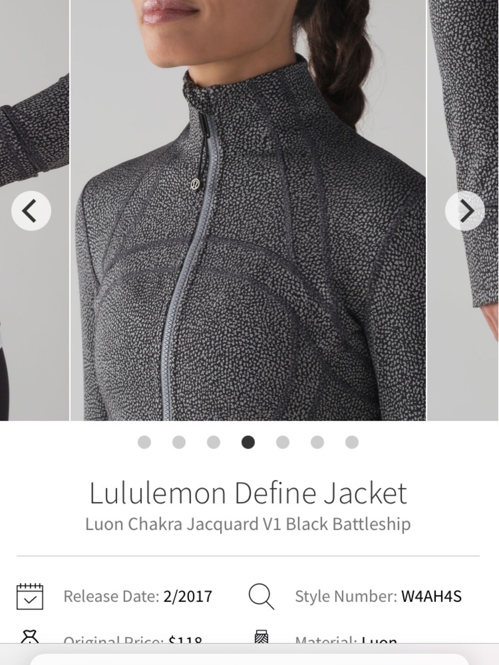 lululemon athletica Black grey Battleship chakra Jacquard Define Jacket 4